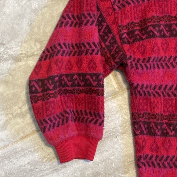 VTG Express French Country Medium Pullover Fleece Jacket Baja Hippie Hoodie - Picture 4 of 8